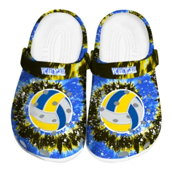 volleyball logo clog radiant burst effect yellow best selling.webp