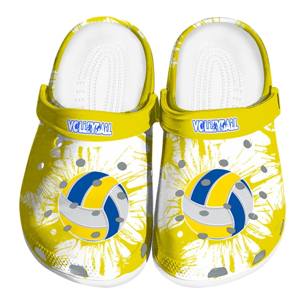 volleyball logo clog splatter graphics yellow white best selling.webp volleyball logo clog splatter graphics yellow white best selling.webp