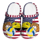 volleyball logo clog us flag theme yellow blue red white best selling.webp