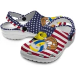 volleyball logo clog us flag theme yellow blue red white best selling.webp