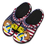 volleyball logo clog us flag theme yellow blue red white best selling.webp