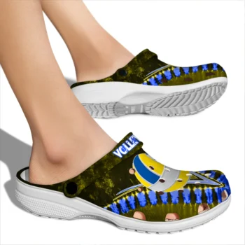 volleyball logo clog zipper burst yellow fashion forward.webp
